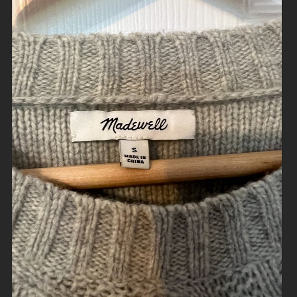 Madewell Merino Wool Fringe Cable Sweater Size Small - Picture 3 of 4